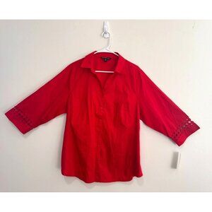 Zac and Rachel Red Ladies Top NWT Size 1X